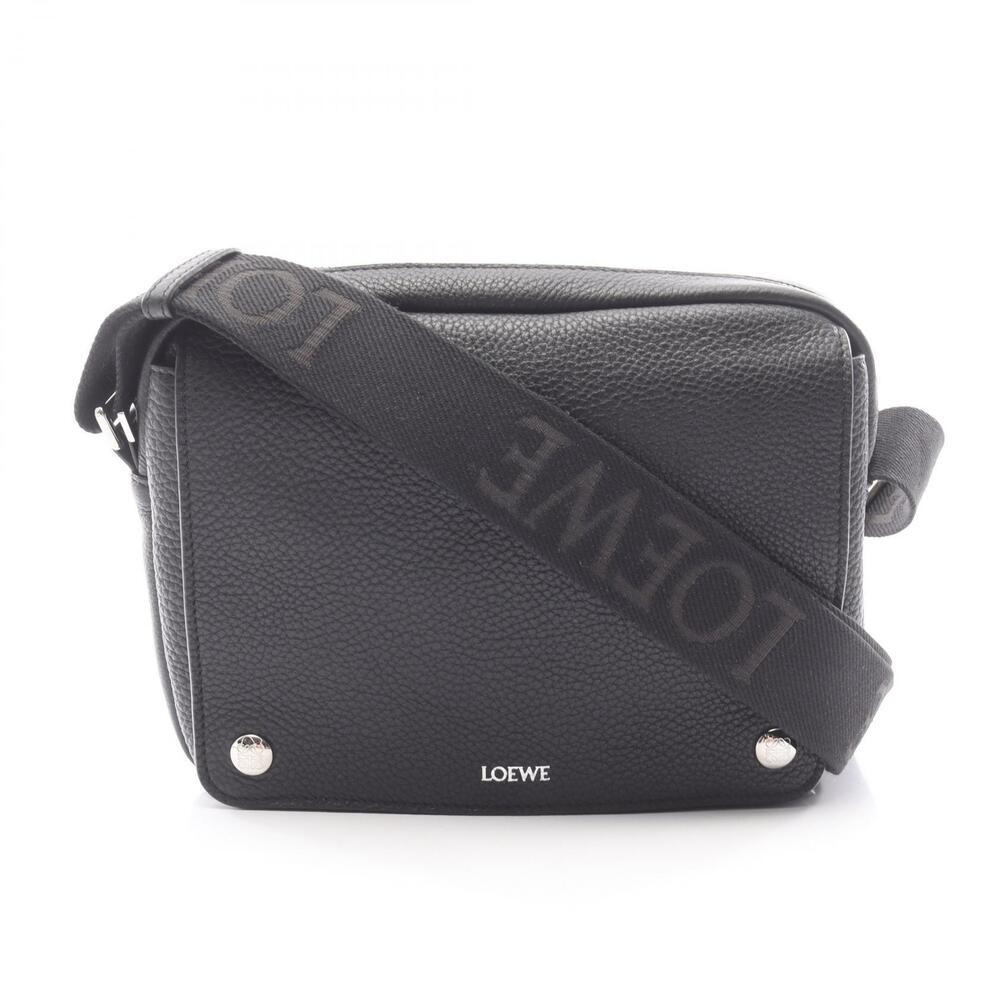 Loewe Pebble Messenger Bag Shoulder Leather Black